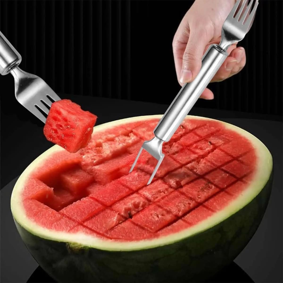 Dual Blade & Fork for Effortless Fruit Preparation