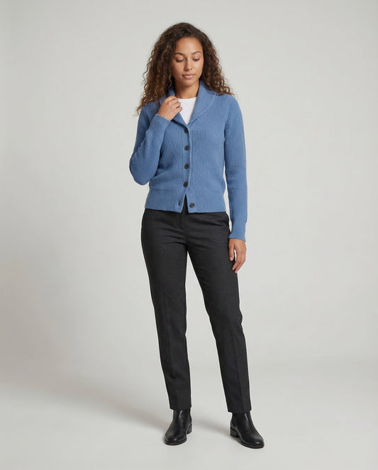 Women's Lapel Collar Knit Cardigan
