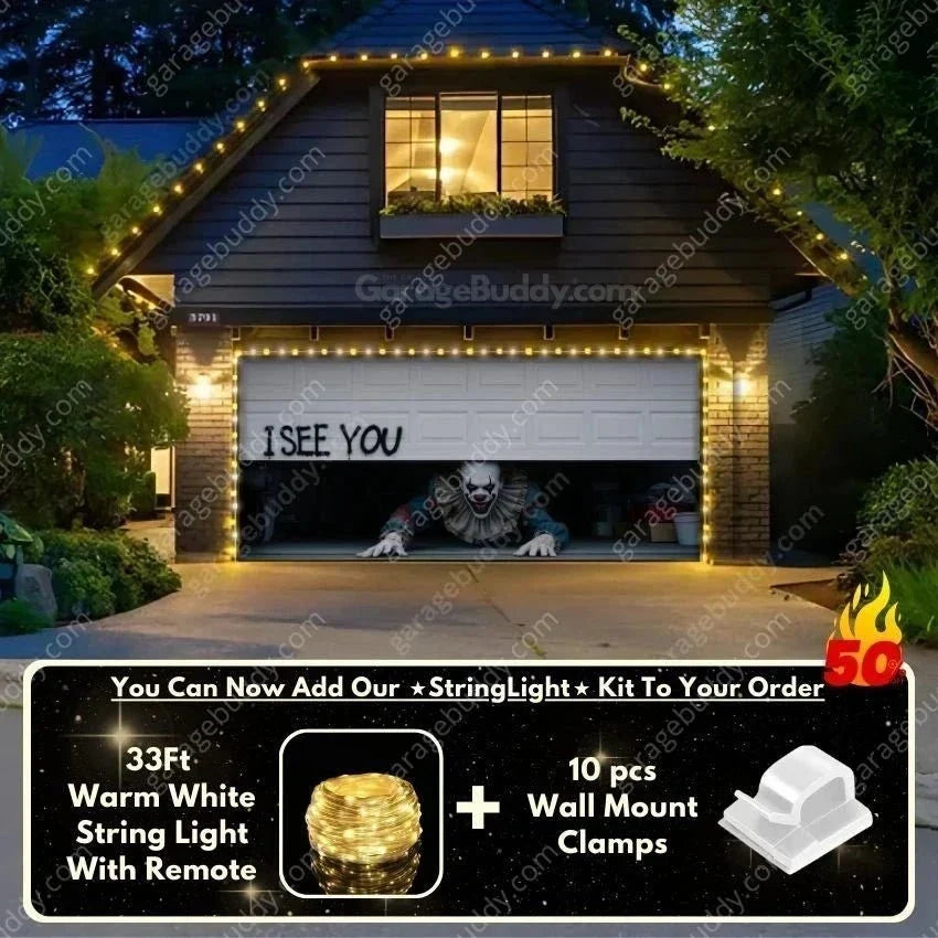 Peeking Clown Garage Door Cover