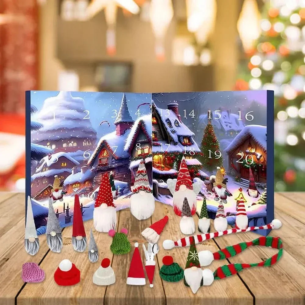 Whimsical Gnome Advent Calendar with 24 Handmade Figures