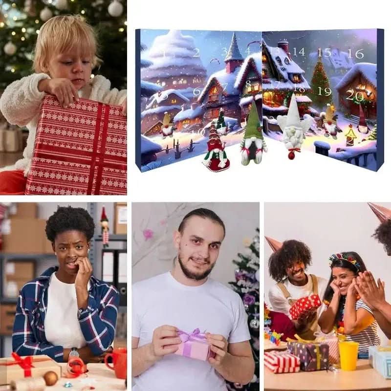 Whimsical Gnome Advent Calendar with 24 Handmade Figures