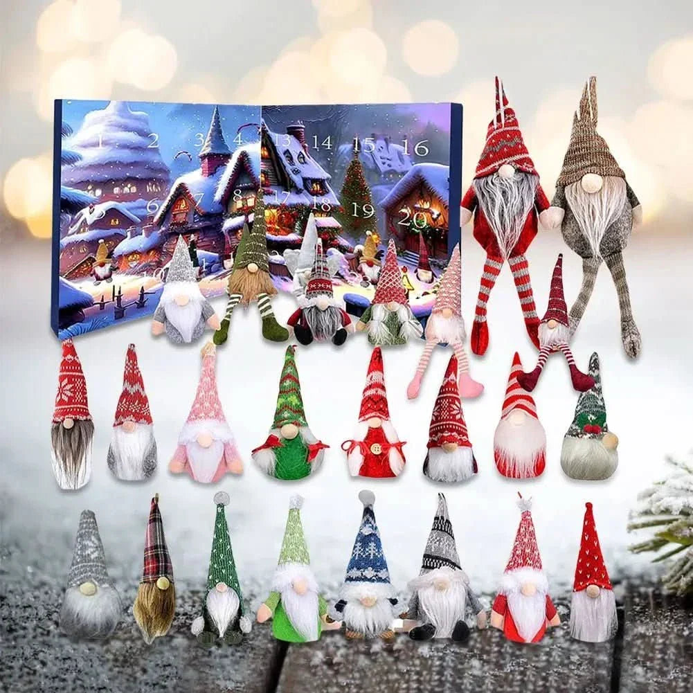 Whimsical Gnome Advent Calendar with 24 Handmade Figures
