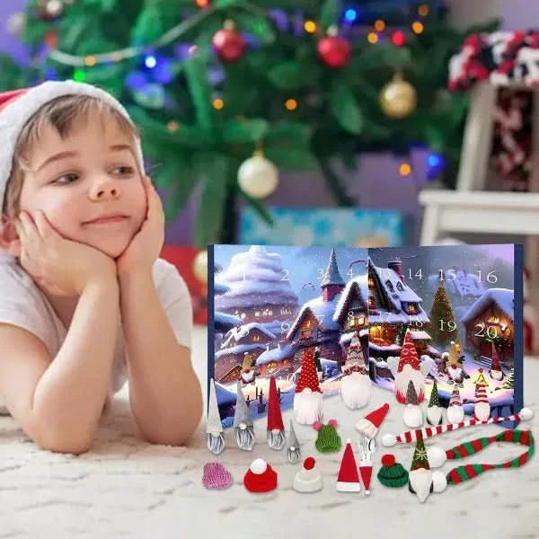 Whimsical Gnome Advent Calendar with 24 Handmade Figures