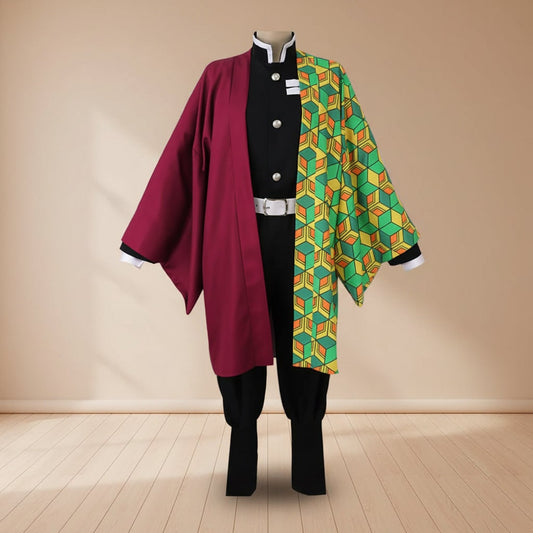Halloween Anime Cosplay Costume with Character Haori Jacket Light-Up and Spiky