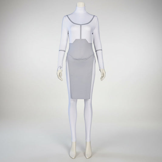 Halloween Cosplay Bodysuit Costume with Mock Turtleneck and Tabard for Anime Outfits
