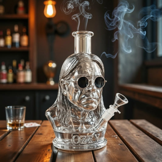 Halloween Decoration Glass Bong Water Pipe with Ozzy Bust Party Centerpiece