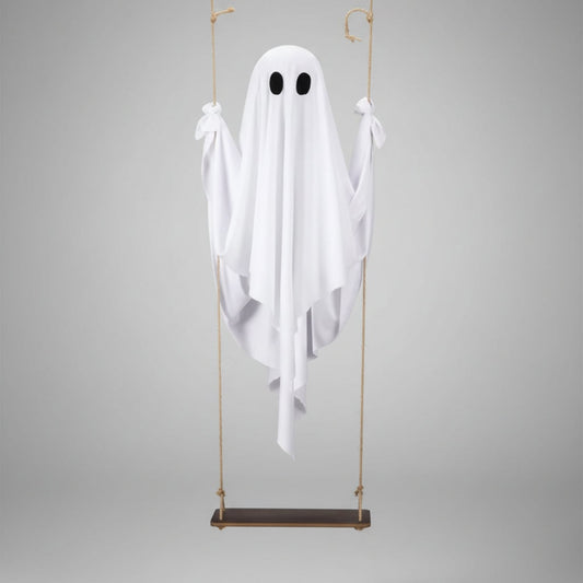 Halloween Hanging Ghost Decoration with LED Light and Swing for Outdoor Yard Party Decor
