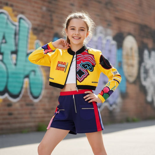 Halloween Hip Hop Dance Costume with Crop Top Shorts and Joggers for Party Performance Wear