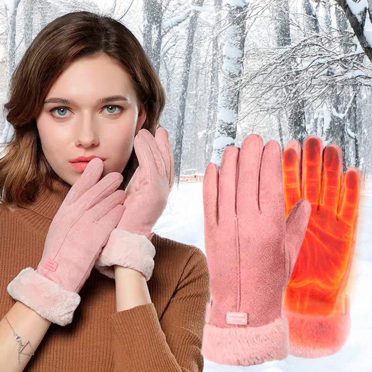 Adjustable Heated Gloves for Women with Waterproof Protection