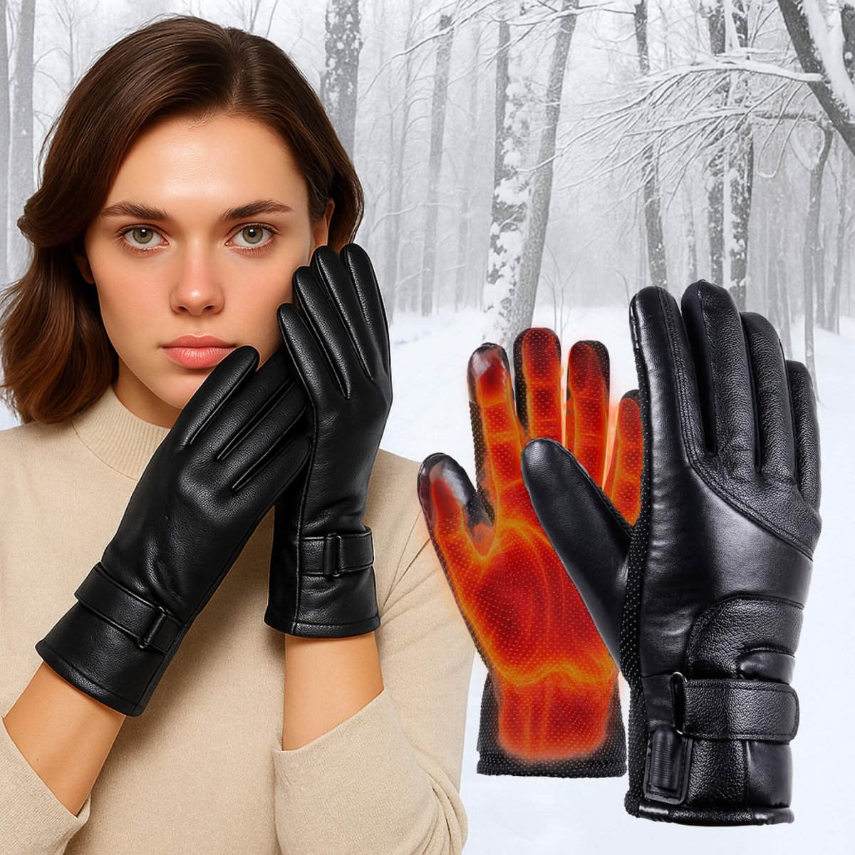 Adjustable Heated Gloves for Women with Waterproof Protection