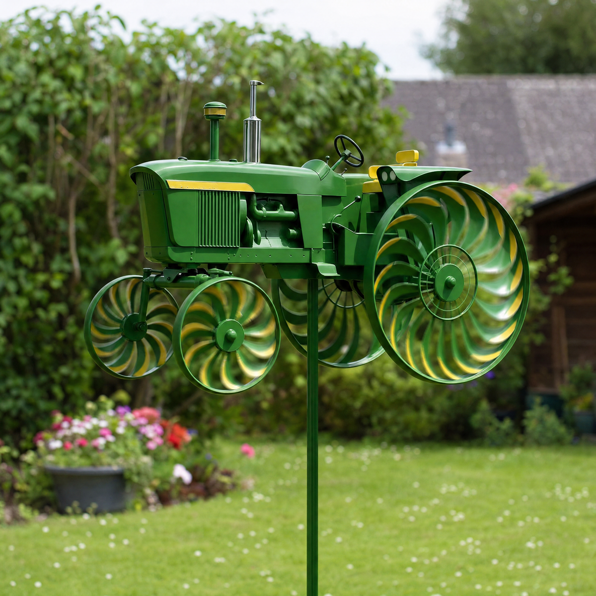 Handmade Metal Tractor Wind Spinner