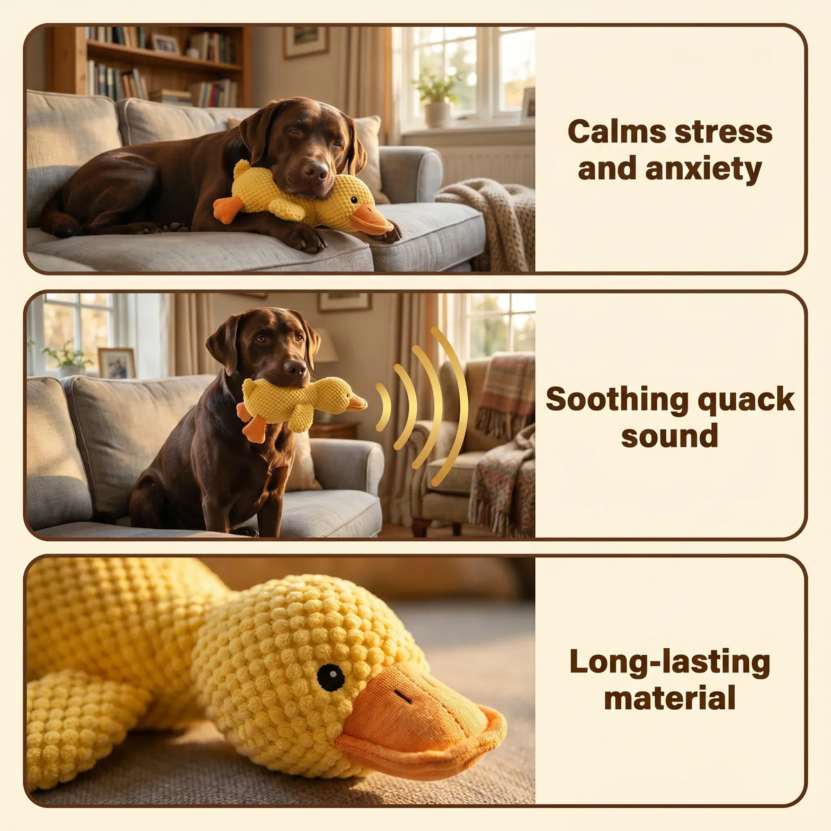 Calming Plush Duck Dog Toy