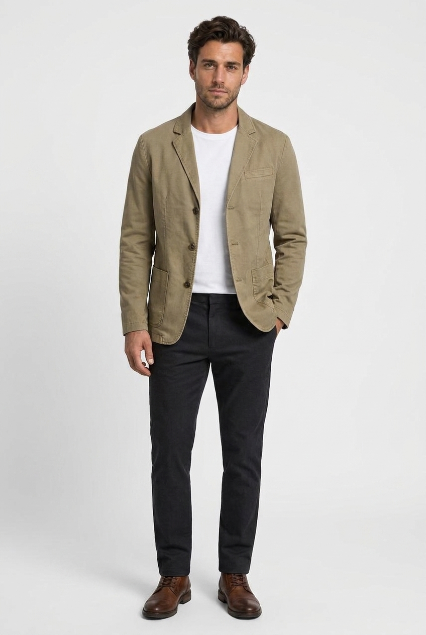 Men's Unstructured Casual Cotton Blazer
