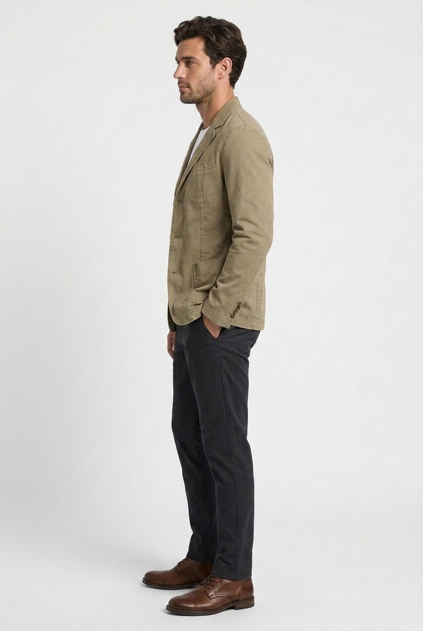 Men's Unstructured Casual Cotton Blazer