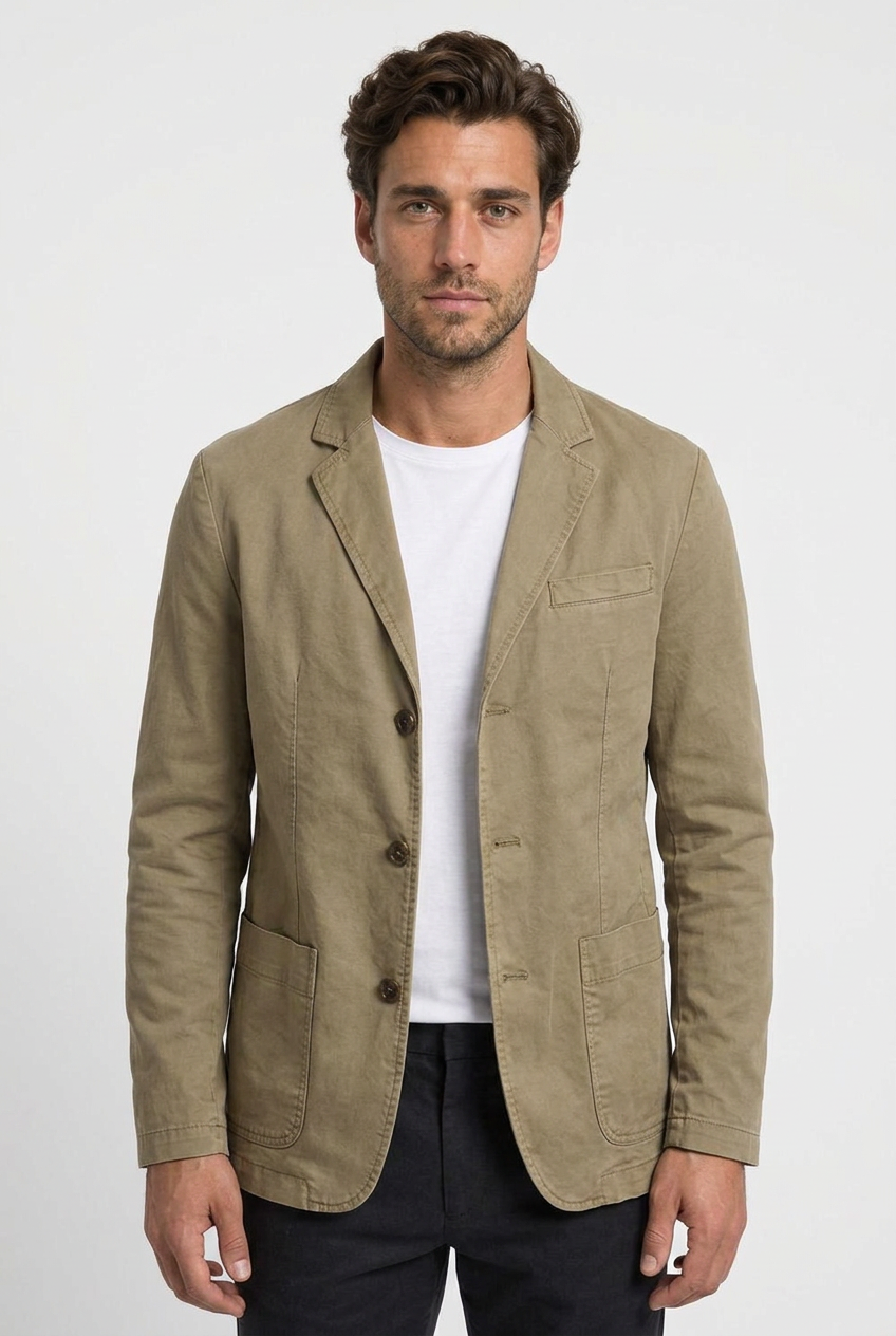 Men's Unstructured Casual Cotton Blazer