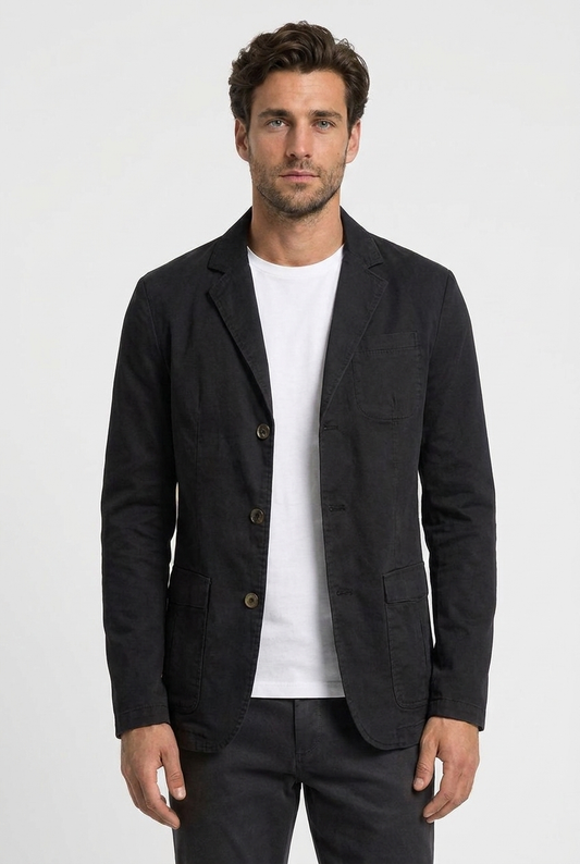 Men's Unstructured Casual Cotton Blazer