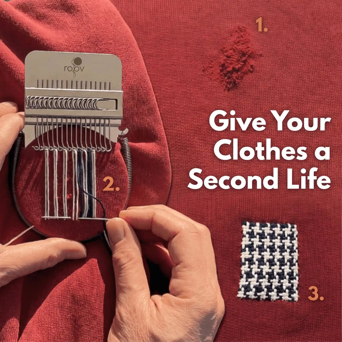 Stainless Steel Darning Loom Mending Kit
