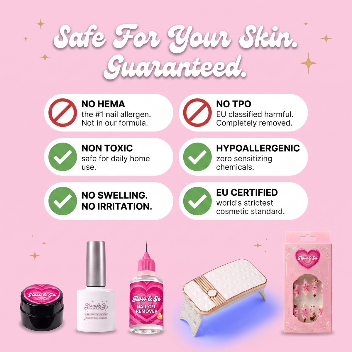 Press-On Nail Starter Kit with UV Lamp