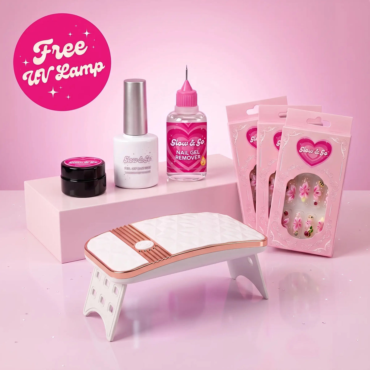 Press-On Nail Starter Kit with UV Lamp