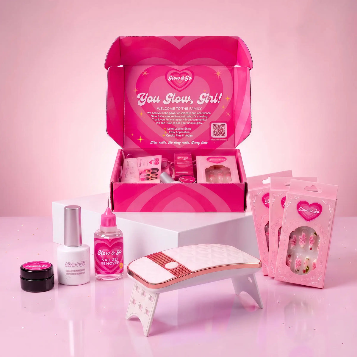 Press-On Nail Starter Kit with UV Lamp