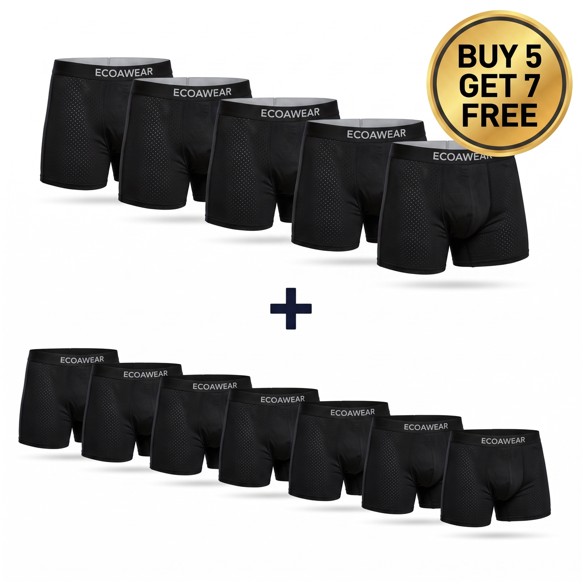 Men's Bamboo Boxer Briefs, No Ride Up, 12-Pack