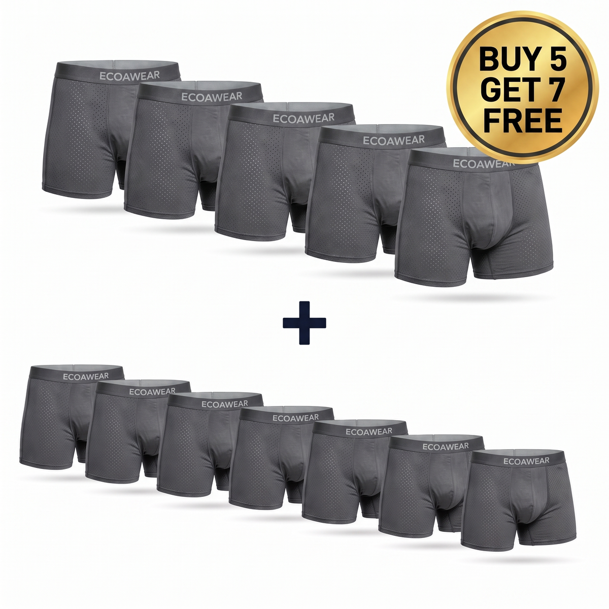 Men's Bamboo Boxer Briefs, No Ride Up, 12-Pack
