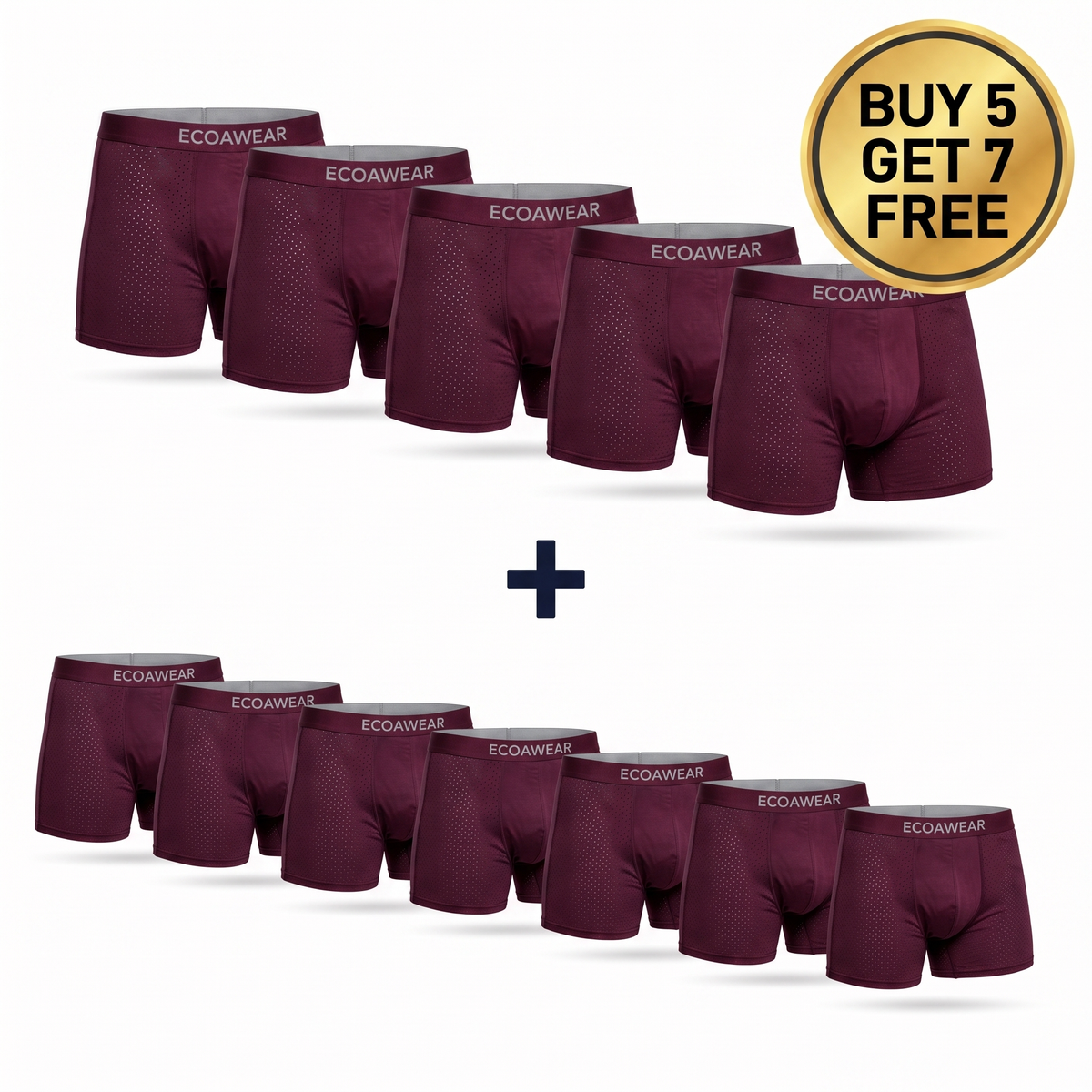 Men's Bamboo Boxer Briefs, No Ride Up, 12-Pack