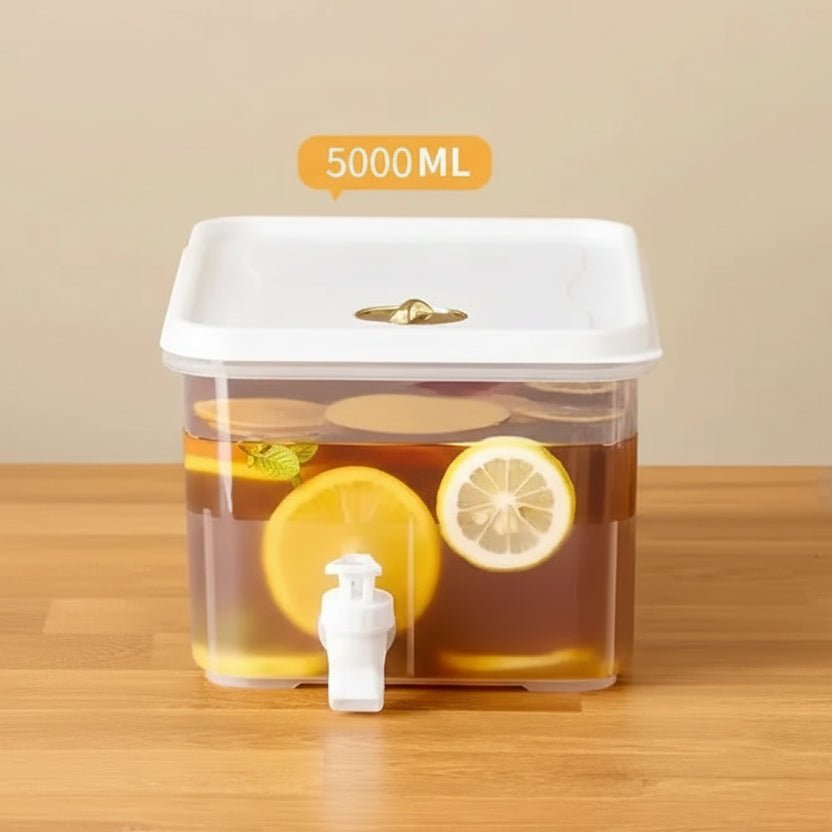 5L Cold Water Dispenser with Easy-Pour Faucet, Strong PP Plastic Build