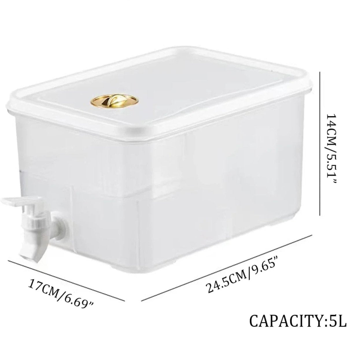 5L Cold Water Dispenser with Easy-Pour Faucet, Strong PP Plastic Build