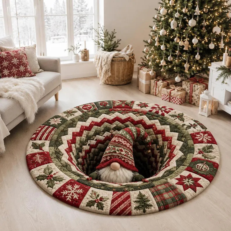3D Santa Christmas Illusion Rug