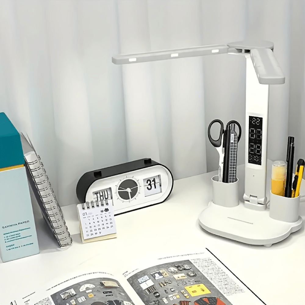 Versatile Dual-Head LED Desk Lamp with Touch Sensor and USB Power