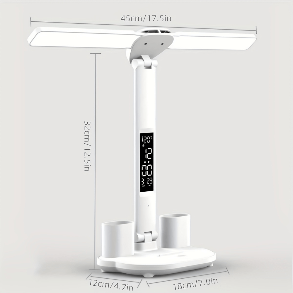 Versatile Dual-Head LED Desk Lamp with Touch Sensor and USB Power