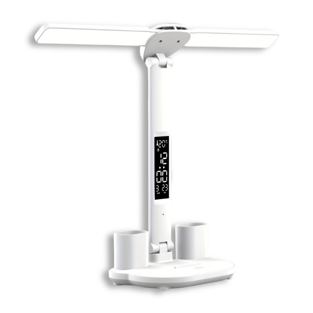 Versatile Dual-Head LED Desk Lamp with Touch Sensor and USB Power