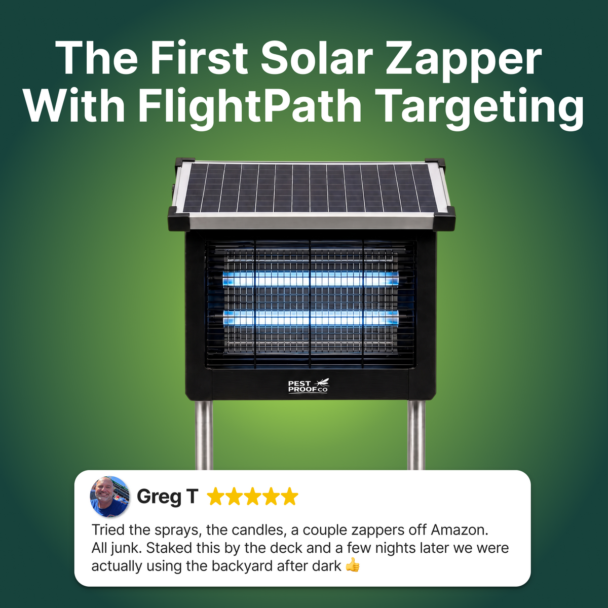 Solar Powered Outdoor Bug Zapper