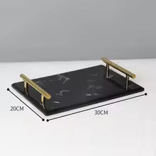 Elegant Black Marble Accent Tray for Luxury Bathroom Decor
