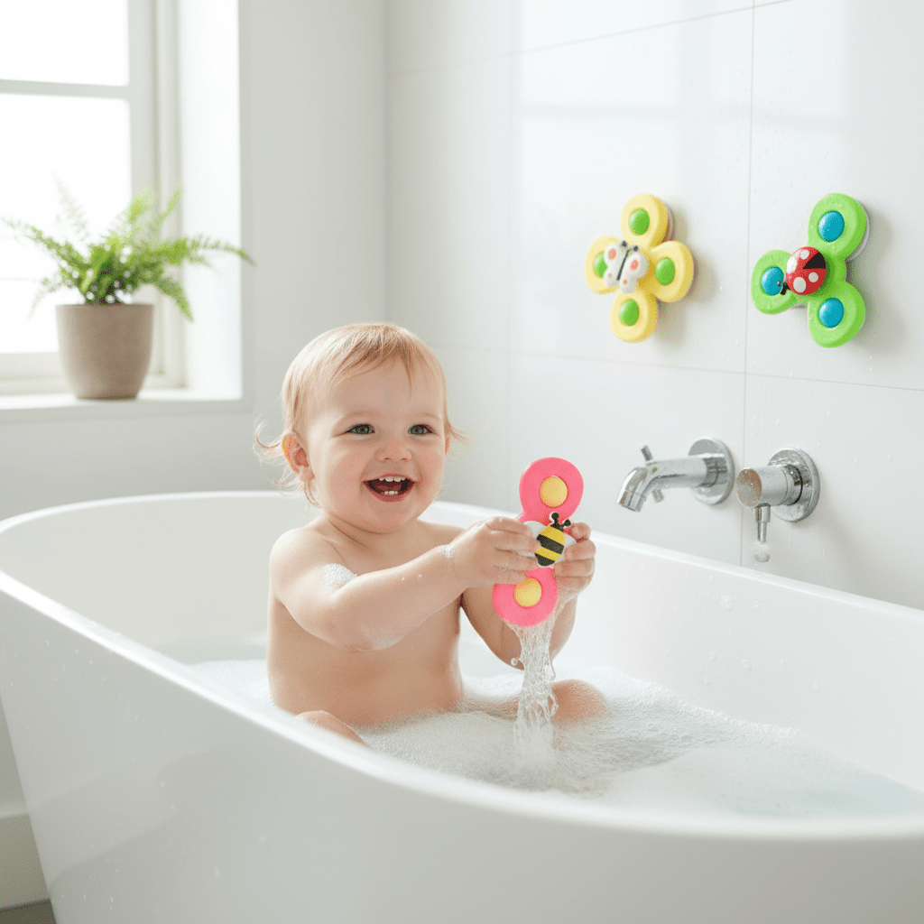 Colorful Bath Fidget Spinner with Cute Insect Design