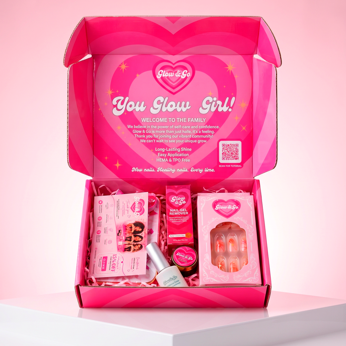 Press-On Nail Starter Kit with UV Lamp
