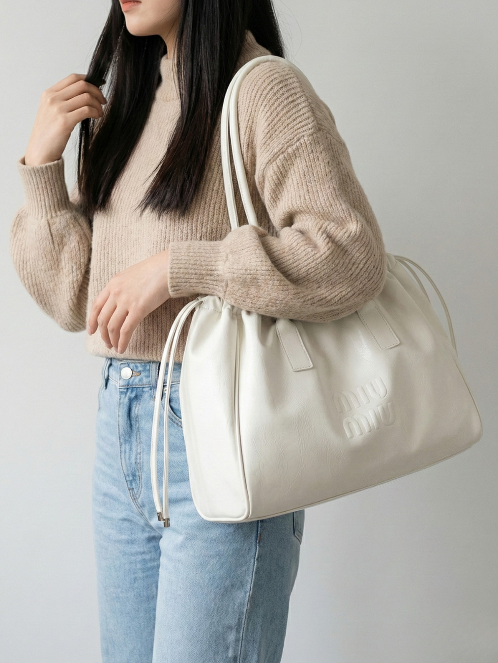 White large tote bag for work