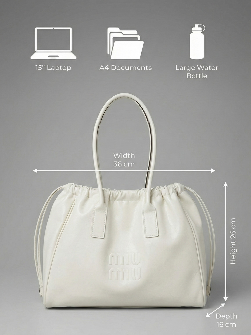 White large tote bag for work