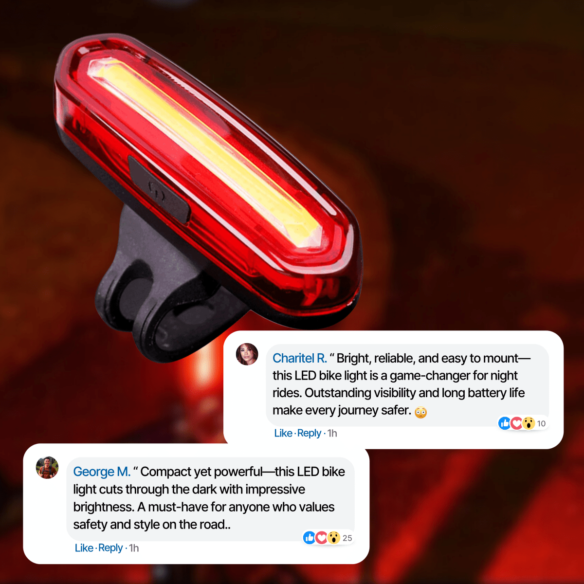 Rechargeable LED Bicycle Light for Optimal Visibility