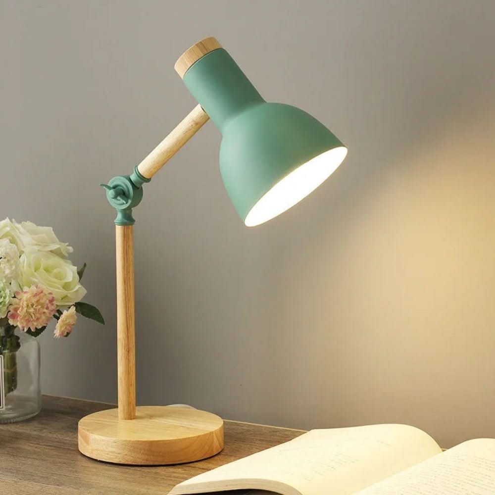 Desk Lamp – Scandinavian Style Table Light with Wooden Base