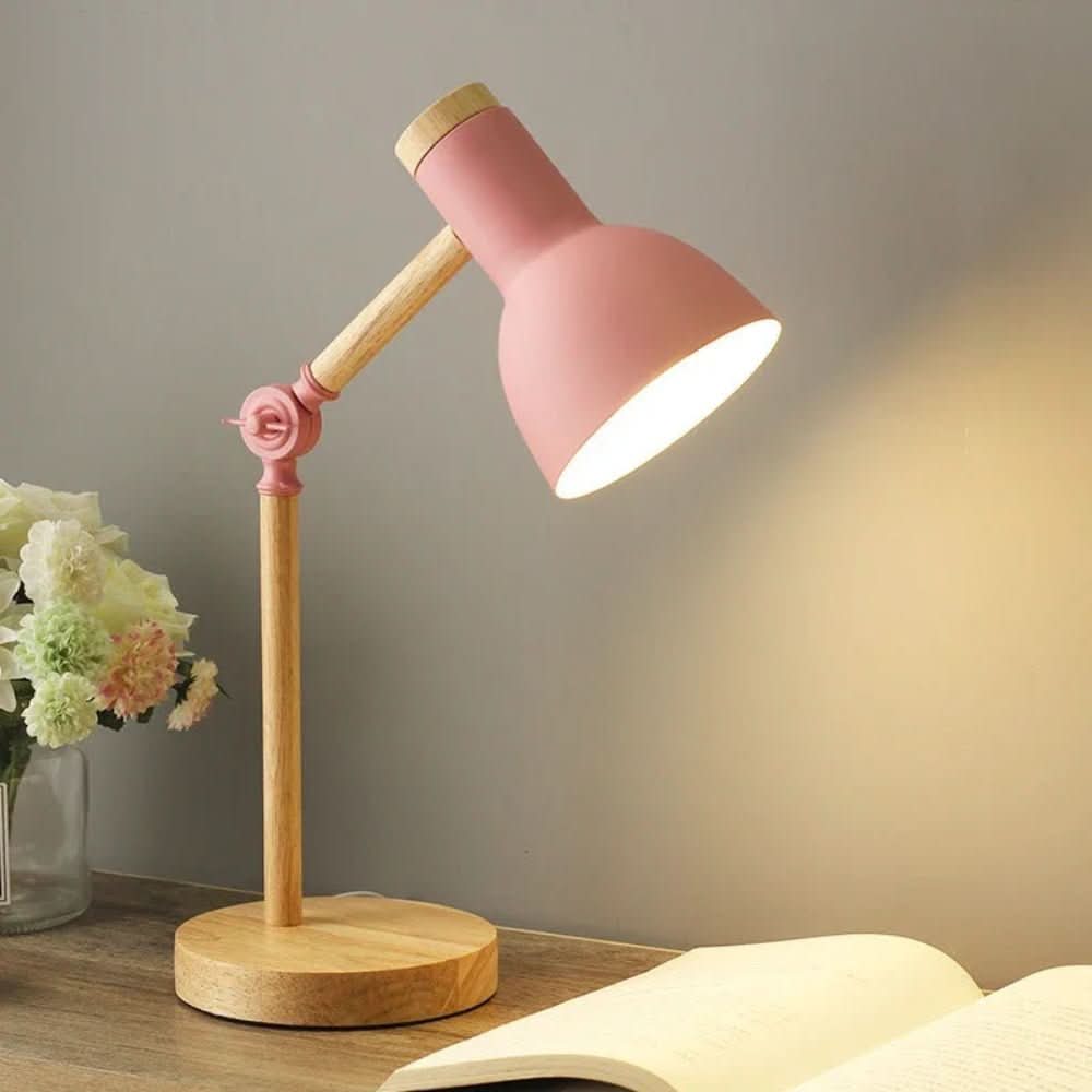 Desk Lamp – Scandinavian Style Table Light with Wooden Base