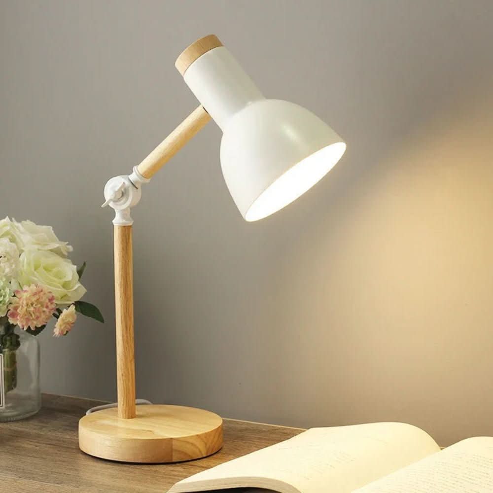 Desk Lamp – Scandinavian Style Table Light with Wooden Base
