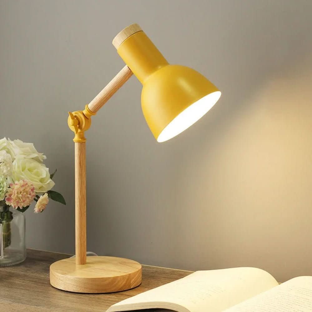 Desk Lamp – Scandinavian Style Table Light with Wooden Base