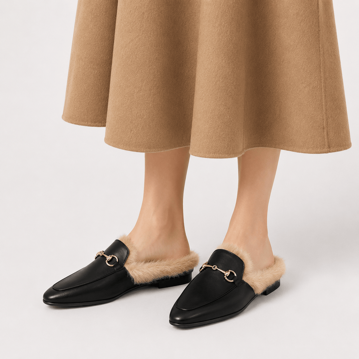 Women's Velvet Fur-Lined Winter Loafers