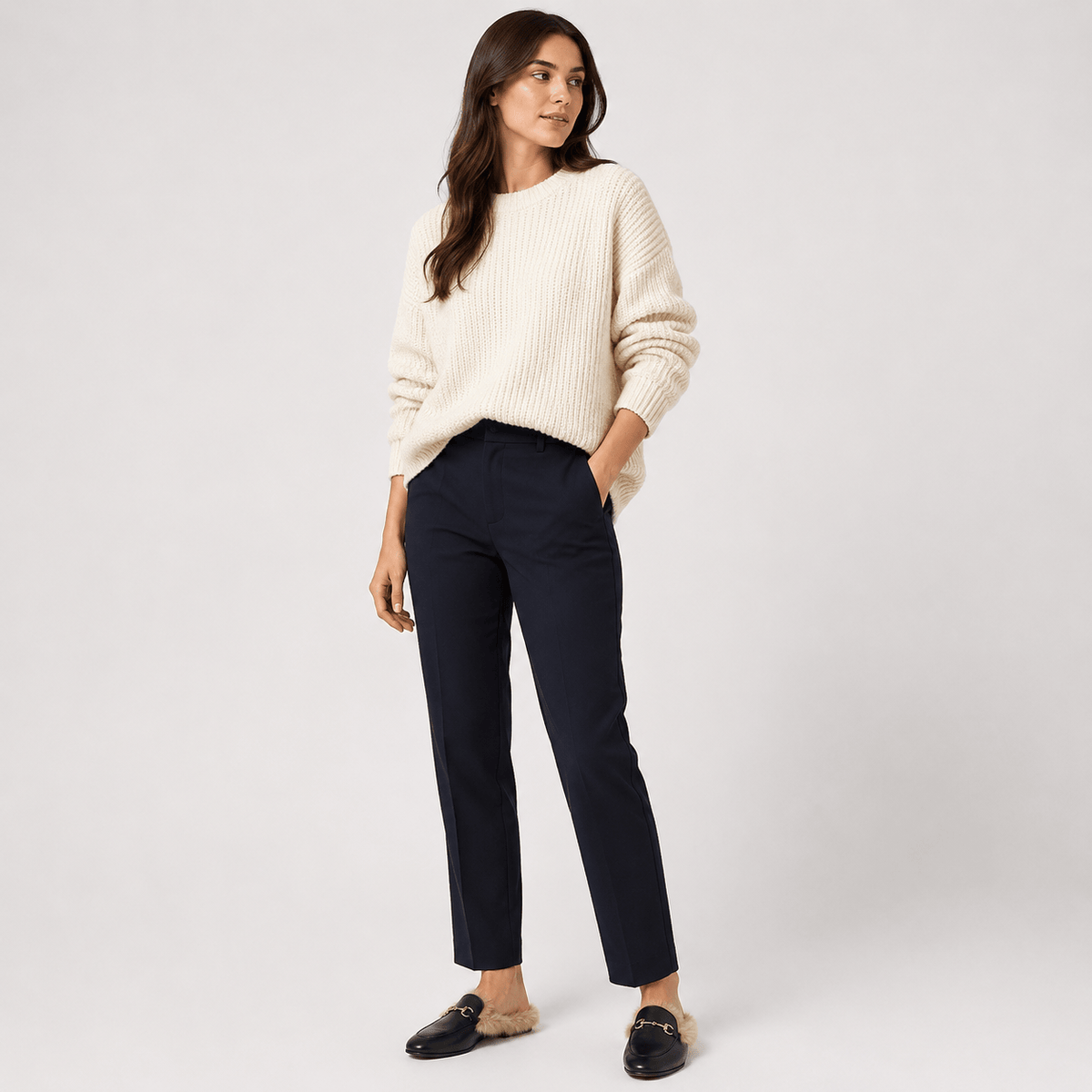 Women's Velvet Fur-Lined Winter Loafers
