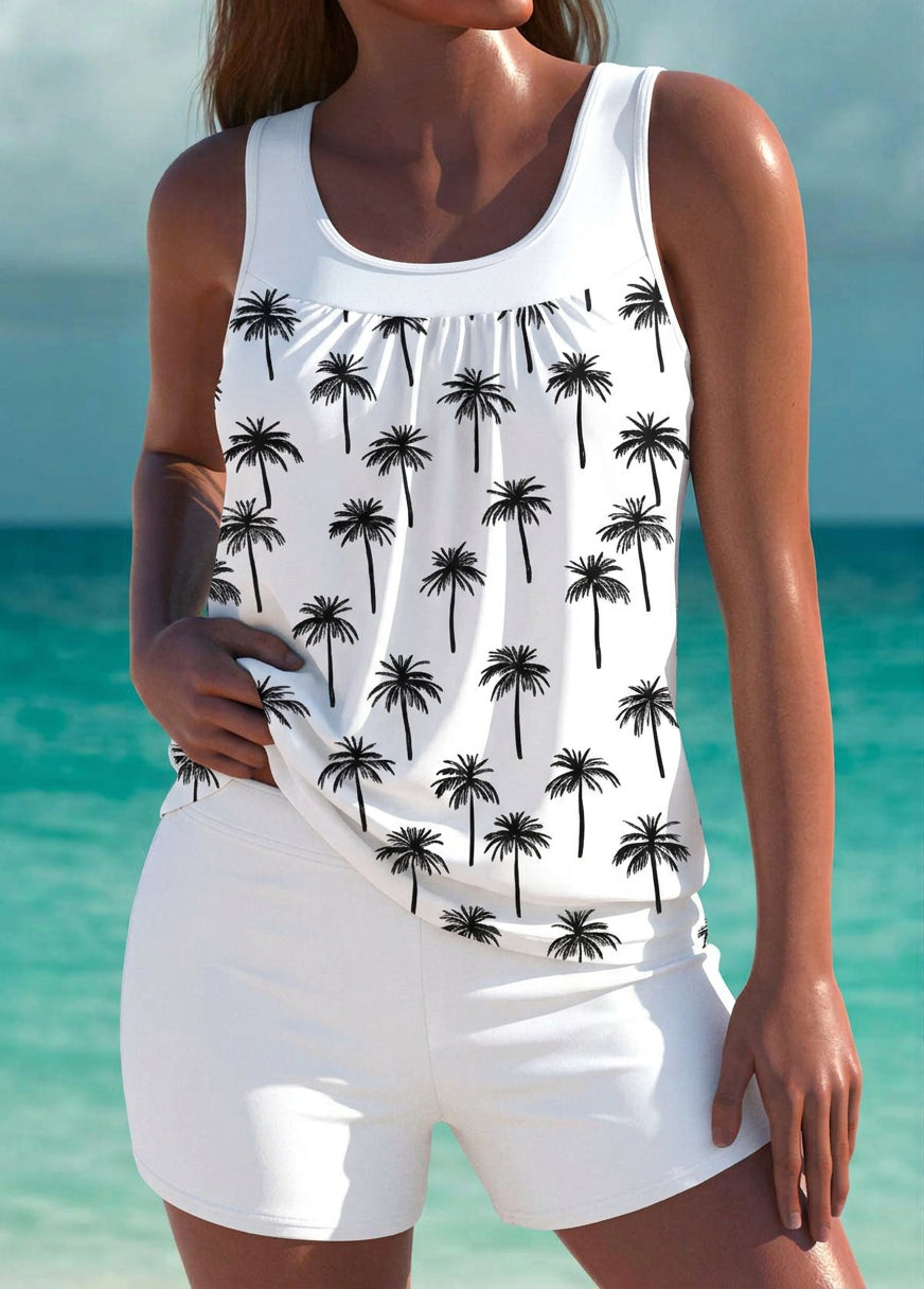 Women's Tummy Control Tankini with Matching Shorts