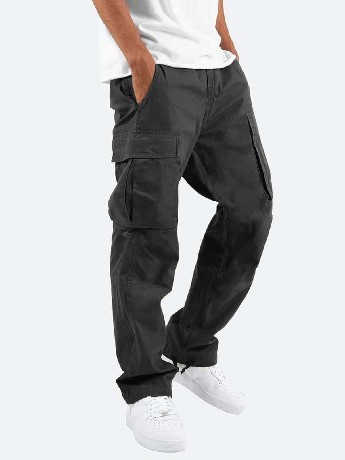 Men's Relaxed Fit Cotton Cargo Trousers