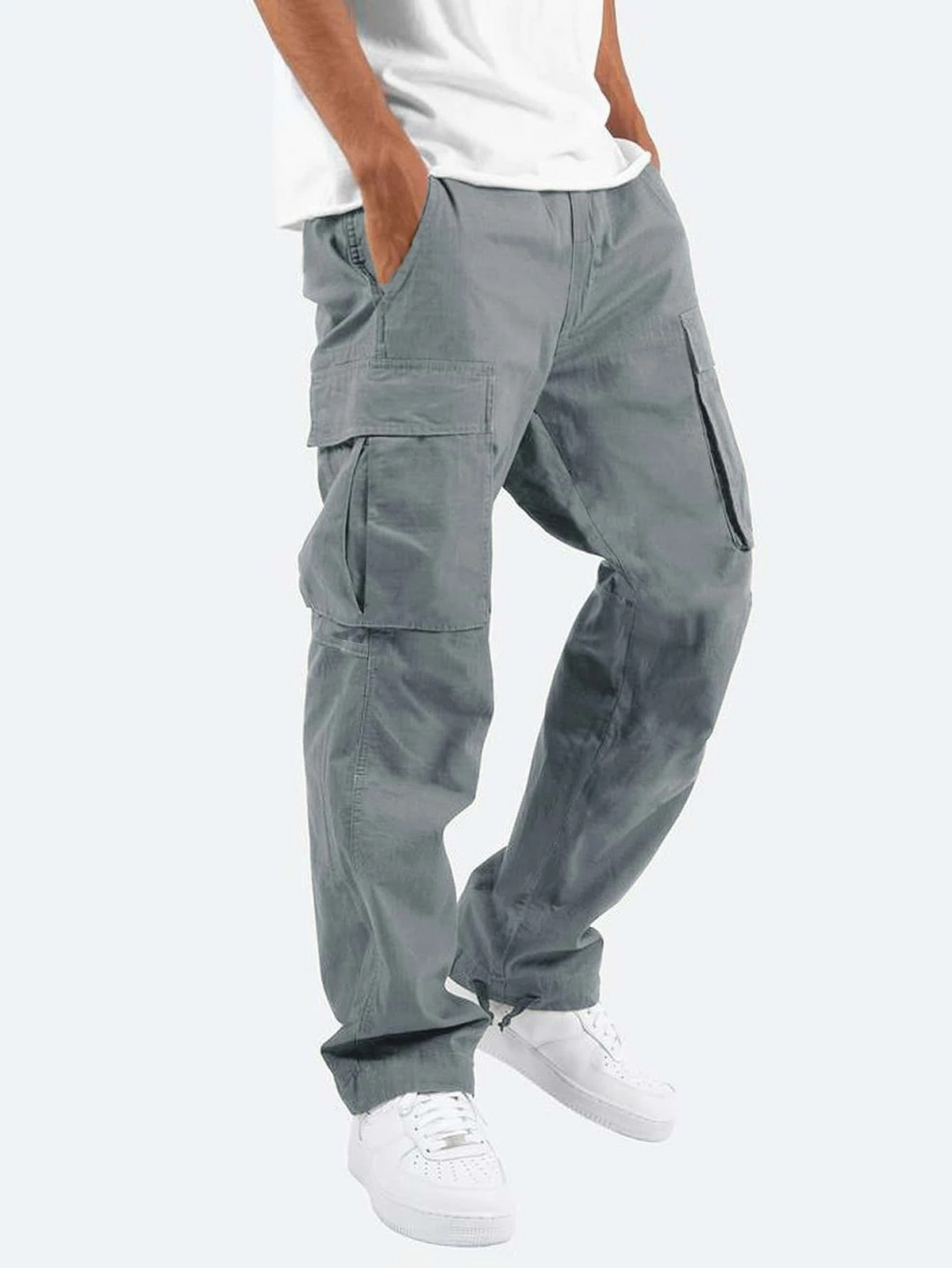 Men's Relaxed Fit Cotton Cargo Trousers