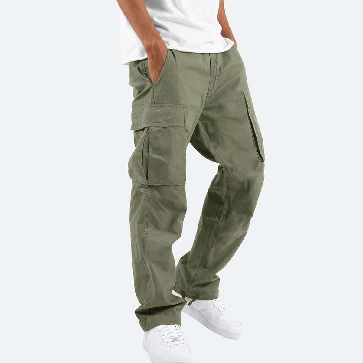 Men's Relaxed Fit Cotton Cargo Trousers